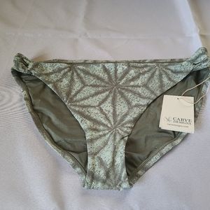 Carve Designs Moss Makai Abstract Twist Side Laguna Bikini Bottoms Size XL New